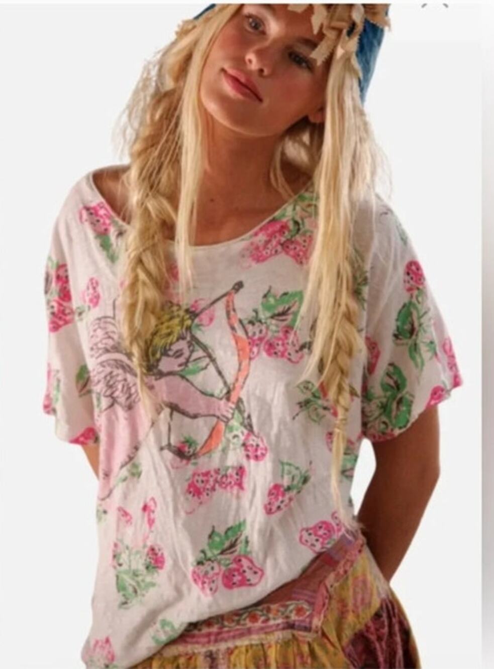 MAGNOLIA PEARL OS Berry Little Archer Tee T-Shirt Top Strawberry Cupid